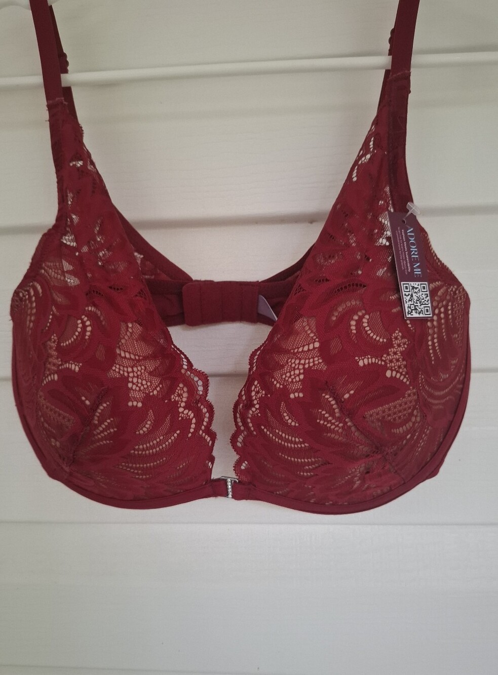 Adore Me Red Lace Pushup Bra 34DD NWT